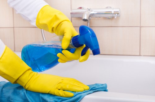 Stain removal treatment during steam carpet cleaning in Yeading